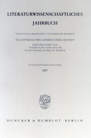 Cover von Literaturwissenschaftliches Jahrbuch