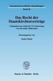 Cover von Das Recht der Staatskirchenverträge