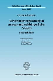 Cover von Verfassungsvergleichung in europa- und weltbürgerlicher Absicht