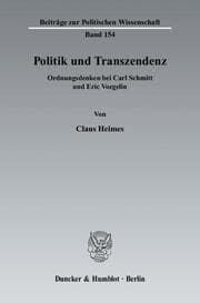 Cover von Politik und Transzendenz