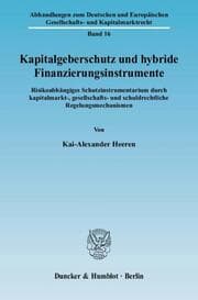 Cover von Kapitalgeberschutz und hybride Finanzierungsinstrumente.