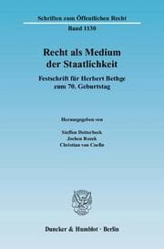 Cover von Recht als Medium der Staatlichkeit