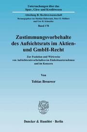 Cover von Zustimmungsvorbehalte des Aufsichtsrats im Aktien- und GmbH-Recht