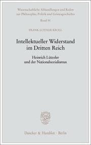 Cover von Intellektueller Widerstand im Dritten Reich