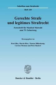 Cover von Gerechte Strafe und legitimes Strafrecht