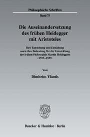 Cover von Die Auseinandersetzung des frühen Heidegger mit Aristoteles