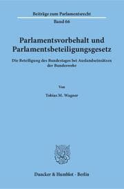 Cover von Parlamentsvorbehalt und Parlamentsbeteiligungsgesetz