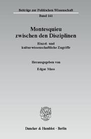 Cover von Montesquieu zwischen den Disziplinen
