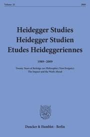 Cover von Heidegger Studies - Heidegger Studien - Etudes Heideggeriennes.