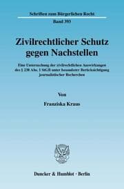 Cover von Zivilrechtlicher Schutz gegen Nachstellen