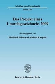 Cover von Das Projekt eines Umweltgesetzbuchs 2009