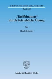 Cover von 'Tarifbindung' durch betriebliche Übung.