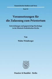 Cover von Voraussetzungen für die Zulassung zum Priestertum