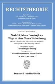 Cover von Nach 20 Jahren Perestrojka - Wege zu einer Neuen Weltordnung