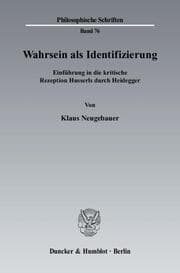 Cover von Wahrsein als Identifizierung.