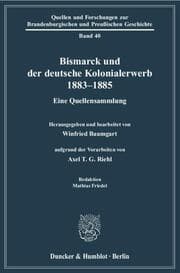 Cover von Bismarck und der deutsche Kolonialerwerb 1883-1885
