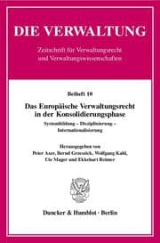 Cover von Das Europäische Verwaltungsrecht in der Konsolidierungsphase