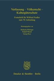 Cover von Verfassung, Völkerrecht, Kulturgüterschutz