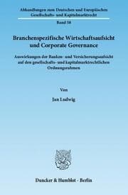 Cover von Branchenspezifische Wirtschaftsaufsicht und Corporate Governance.