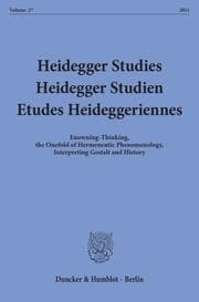 Cover von Heidegger Studies - Heidegger Studien - Etudes Heideggeriennes.