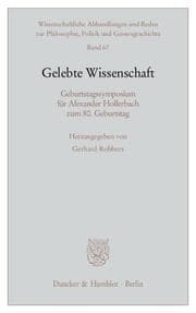 Cover von Gelebte Wissenschaft.