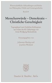 Cover von Menschenwürde - Demokratie - Christliche Gerechtigkeit.