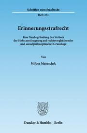 Cover von Erinnerungsstrafrecht