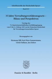 Cover von 35 Jahre Verwaltungsverfahrensgesetz - Bilanz und Perspektiven.