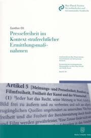Cover von Pressefreiheit im Kontext strafrechtlicher Ermittlungsmaßnahmen.
