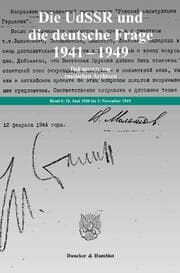 Cover von Die UdSSR und die deutsche Frage 1941-1949
