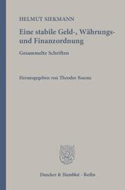 Cover von Eine stabile Geld-, Währungs- und Finanzordnung