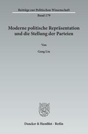 Cover von Moderne politische Repräsentation und die Stellung der Parteien