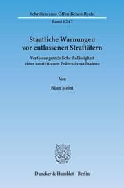 Cover von Staatliche Warnungen vor entlassenen Straftätern