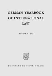 Cover von German Yearbook of International Law - Jahrbuch für Internationales Recht.