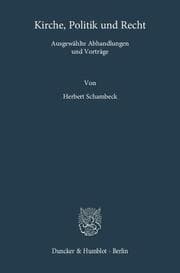 Cover von Kirche, Politik und Recht