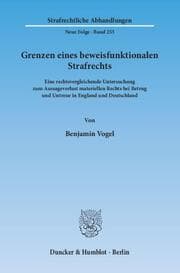 Cover von Grenzen eines beweisfunktionalen Strafrechts.