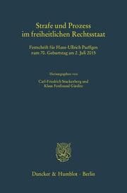 Cover von Strafe und Prozess im freiheitlichen Rechtsstaat.