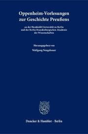 Cover von Oppenheim-Vorlesungen zur Geschichte Preußens