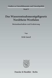 Cover von Das Wasserentnahmeentgeltgesetz Nordrhein-Westfalen