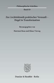 Cover von Zur Architektonik praktischer Vernunft - Hegel in Transformation