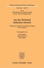 Cover von Aus der Werkstatt römischer Juristen.