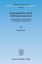 Cover von Dopingsanktion durch Zahlungsversprechen.