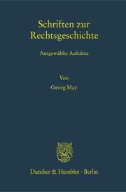 Cover von Schriften zur Rechtsgeschichte.