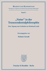 Cover von 'Natur' in der Transzendentalphilosophie.