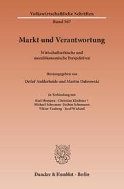 Cover von Markt und Verantwortung
