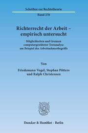 Cover von Richterrecht der Arbeit - empirisch untersucht.