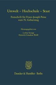 Cover von Umwelt - Hochschule - Staat.