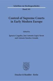Cover von Control of Supreme Courts in Early Modern Europe.
