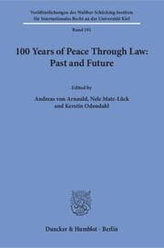 Cover von 100 Years of Peace Through Law: Past and Future.
