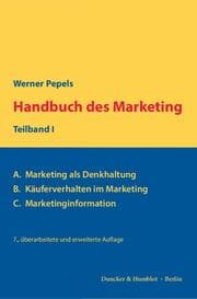 Cover von Handbuch des Marketing I